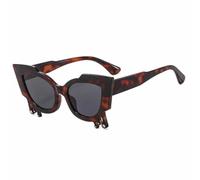 TVTBBVV Cat-Eye-Sonnenbrille für Damen und Herren, modisch, individuell, Vintage, trendig, ausgefallen, Hip-Hop, unregelmäßige Farbverlaufs-Sonnenbrille, UV400 (Leopardengrau)