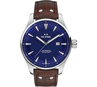 TW Steel ACE Aternus Herren 45mm Automatik Uhr mit blauem Zifferblatt, braunem Silikonarmband und Datumskalender ACE323