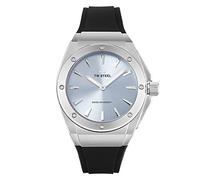 TW Steel Armbanduhr Damen, CEO TECH CE4031, Durchmesser 38 mm, Edelstahl Roségold, Silikonarmband Schwarz, hellblaues Ziffernblatt, 10 ATM