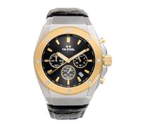 TW Steel CEO Tech Herren 44mm Quarzchronographenuhr mit schwarzem Lederarmband