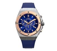 TW Steel CEO Tech Herren 44mm Quarzuhr mit blauem Zifferblatt blauem Silikonarmband und Datumskalender CE4046