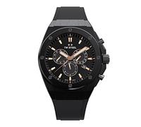 TW Steel CEO Tech Herren 44mm Quarzuhr mit schwarzem Zifferblatt, schwarzem Silikonarmband und Datumskalender CE4044