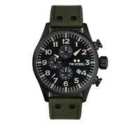 TW Steel Herren Chronograph Volante 2022 in der Farbe Schwarz mit Lederarmband, Gehäusedurchmesser: 48 mm, VS112