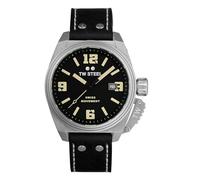 TW Steel Swiss Canteen Herren 42mm Quarzuhr mit 3-Zeiger-Uhrwerk und schwarzem Lederarmband