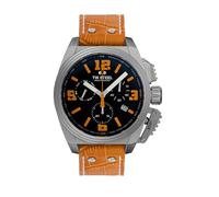 TW Steel Swiss Canteen Herren 46mm Quarzchronographenuhr mit orangefarbenem Lederarmband