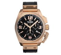 TW STEEL -Schweizer Canteen Herrenuhr Schwarz Roségold Chronograph Datum Quarz 46mm- TW1115