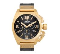 TW Steel Swiss Canteen Herren 46mm Quarzchronographenuhr mit schwarzem Lederarmband auf Kautschukarmband