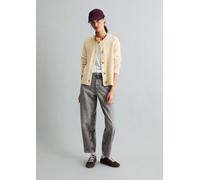Cardigan MARC O'POLO DENIM "aus Baumwoll-Schurwolle-Mix", Damen, Gr. XL, beige (silky weiß), Obermaterial: 62% Baumwolle, 36% Schurwolle, 2% Polyamid, unifarben, relaxed fit, Rundhals, Rippbündchen, S