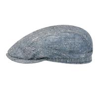 Tweed Herringbone Driver Flatcap by Stetson blau 57 cm