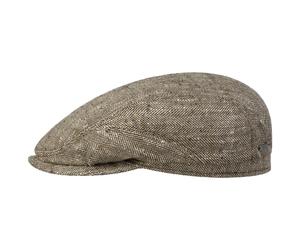 Tweed Herringbone Driver Flatcap by Stetson braun 57 cm