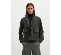 Jerseyblazer MARC O'POLO "Bio-Baumwolle-Polyester-Viskose-Stretch-Mix", Damen, Gr. 36, dunkelgrau, Obermaterial: 57% Baumwolle, 36% Polyester, 6% Viskose, 1% Elasthan, unifarben, relaxed fit, 1-Knopf-