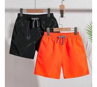 Tween Jungen Casual Holiday Plain Loose Weave Beach Badeshorts 2 Stücke/Set, für Sommer, Strand, Schwimmbad