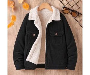 Tween Jungen Herbst/Winter Mode Warme Cord-Thermojacke, Stilvolle Jungen Cord-Jacke, Dickes Thermofutter, Super Warmer Winter Freizeitmantel, Geeignet
