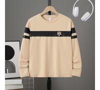 Tween Jungen Lässig Lockerer Schnitt Vielseitiges Gestreiftes Rundhals Langarm T-Shirt Top Geeignet für Pendeln Schule Tägliche Freizeitaktivitäten Sp