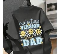 Tween Jungen "Mini Dad" Slogan Grafik T-Shirt, weicher & bequemer Stoff, geeignet für Outdoor-Sport, lässig-Wear, Streetwear, Schule, modischer Frühli