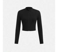 Tween Mädchen einfaches, lässiges, elastisches Langarmshirt, grundlegende, essentielle Jacke mit Frontreißverschluss für Herbst und Winter, Stehkragen