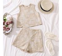 Tween Mädchen Kleidung Lässig Urlaub Ärmelloses Top und Shorts Set, Süß, Schule, Schulanfang