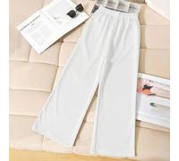 Tween-Mädchen Lässige, minimalistische, wärmende Jogginghose aus Rippstrick mit lockerer Passform und weitem Bein, Herbst/Winter