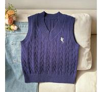 Tween Mädchen Pullunder aus weicher und bequemer Strickware mit V-Ausschnitt und Stickerei, geeignet für den täglichen Gebrauch, Outdoor, Reisen, Urla