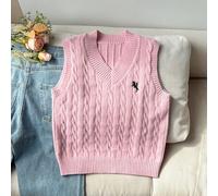 Tween Mädchen Pullunder aus weicher und bequemer Strickware mit V-Ausschnitt und Stickerei, geeignet für den täglichen Gebrauch, Outdoor, Reisen, Urla