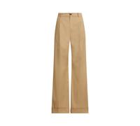 Twill-Bundfaltenhose mit weitem Bein 42 Tan