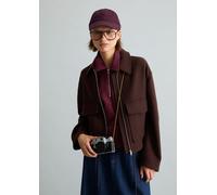 Outdoorjacke MARC O'POLO DENIM "aus Wolle-Mix", Damen, Gr. XL, braun (espresso braun), Obermaterial: 50% Wolle, 47% Polyester, 3% Sonstige Fasern, unifarben, regular fit, normaler Saum, Jacken Outdoor