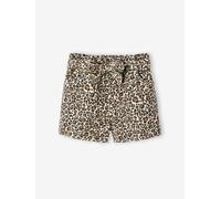 Twill-Shorts mit Bindegürtel & leicht ausgefranstem Beinabschluss Mädchen vanille leo Gr. 158 von Vertbaudet