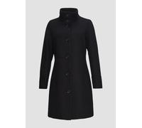 Twillmantel mit Strick-Stehkragen und Eingrifftaschen 40 schwarz 2155289.9999.40