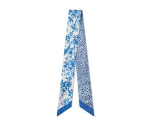 Twilly aus reiner Seide mit Blumen-Leo-Print blau - Gr. - one size