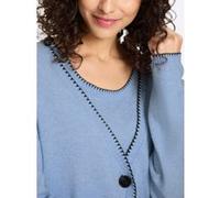 Strickpullover HEINE "Twinset", Damen, Gr. 48, blau (eisblau, meliert), 50% Viskose, 28% Polyester, 22% Polyamid, meliert, unifarben, Pullover Strickpullover (19823701-48) eisblau, meliert