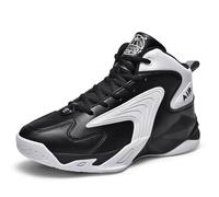 Twinice Herren Damen Retro Skateboardschuhe Sneaker Schuhe Turnschuhe mit Luftpolster Große Größen Sportschuhe Basketballschuhe Schwarz und Weiß EU 36