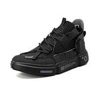 Twinice Herren Damen Retro Sneaker Schuhe Skateboardschuhe Turnschuhe mit Luftpolster Größen Große Sportschuhe Basketballschuhe Schwarz EU 47