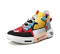 Twinice Herren Damen Retro Sneaker Schuhe Skateboardschuhe Turnschuhe mit Luftpolster Größen Große Sportschuhe Basketballschuhe Gelb EU 40