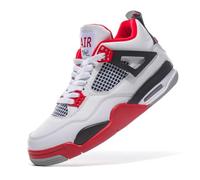 Twinice Herren Damen Retro Sneaker Schuhe Skateboardschuhe Turnschuhe mit Luftpolster Große Größen Sportschuhe Basketballschuhe feuerrot EU 38