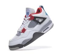 Twinice Herren Damen Retro Sneaker Schuhe Skateboardschuhe Turnschuhe mit Luftpolster Große Größen Sportschuhe Basketballschuhe Rot und Blau EU 38