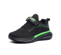 Twinice Turnschuhe Kinder Sportschuhe Mädchen Jungen Sneaker Hallenschuhe Atmungsaktiv Laufschuhe Outdoor Fitnessschuhe mit Klettverschluss Grün 39EU