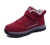 Twinice Winterschuhe Herren Extra Weit Winterstiefel Wasserdicht Warm Gefüttert Schneestiefel Kurzschaft StiefelOutdoor Breit Winter Boots Warm Ankle Boots rutschfeste Schuhe Rot 39EU