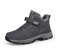 Twinice Winterschuhe Herren Extra Weit Winterstiefel Wasserdicht Warm Gefüttert Schneestiefel Kurzschaft Winter Boots StiefelOutdoor Breit Warm Ankle Boots rutschfeste Schuhe Grau 42EU