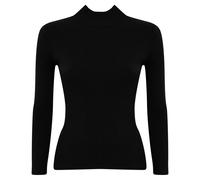 Twinset - Schwarzer Rippstrickpullover mit Stehkragen - - Knitwear - Damen - Schwarzk - M