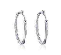 Twist Creolen 925 Sterling Silber Endless Circle Medium Ohrringe Creolen Weihnachtsgeschenke für Frauen Mädchen Mama Mutter (Creolen Stil 1)
