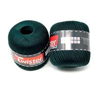 Twister Häkelgarn dunkelgrün Handstrickgarn Baumwollgarn 2x100g