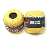 Twister Häkelgarn gelb Handstrickgarn Baumwollgarn 2x100g