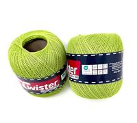 Twister Häkelgarn Grasgrün Handstrickgarn Baumwollgarn 2x100g