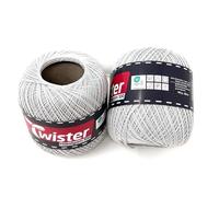 Twister Häkelgarn Hellgrau Handstrickgarn Baumwollgarn 2x100g