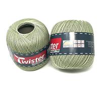 Twister Häkelgarn olivgrün Handstrickgarn Baumwollgarn 2x100g
