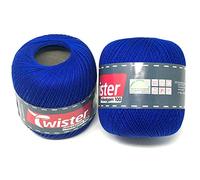 Twister Häkelgarn royalblau Handstrickgarn Baumwollgarn 2x100g