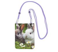 Two Little Cute Rabbits Crossbody-Tasche für Damen und Herren, wasserdicht, Mini-Handygeldbörse, Geldbörse, kleine Crossbody-Tasche mit verstellbarem Riemen, Reise-Handytasche, Gürteltasche