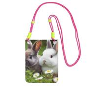 Two Little Cute Rabbits Crossbody-Tasche für Damen und Herren, wasserdicht, Mini-Handygeldbörse, Geldbörse, kleine Crossbody-Tasche mit verstellbarem Riemen, Reise-Handytasche, Gürteltasche