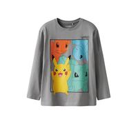 TWO SOON Jungen Langarmshirt Pokémon - Kinder Shirt mit Pikachu & Freunden, 100% Baumwolle, Größen 98-164, Pokémon Shirt Jungen Langarm