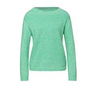 Strickpullover STREET ONE, Damen, Gr. 34, arcadia grün, Web, 100% Baumwolle, unifarben, comfort fit normal, U-Boot-Ausschnitt, Bündchen, Pullover Strickpullover, aus reiner Baumwolle (43325951-34) arc